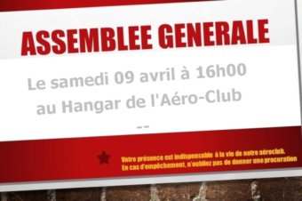 Assemblée Générale de l’Aéroclub de l’Estuaire – samedi 09 avril 2022 à partir de 16h00