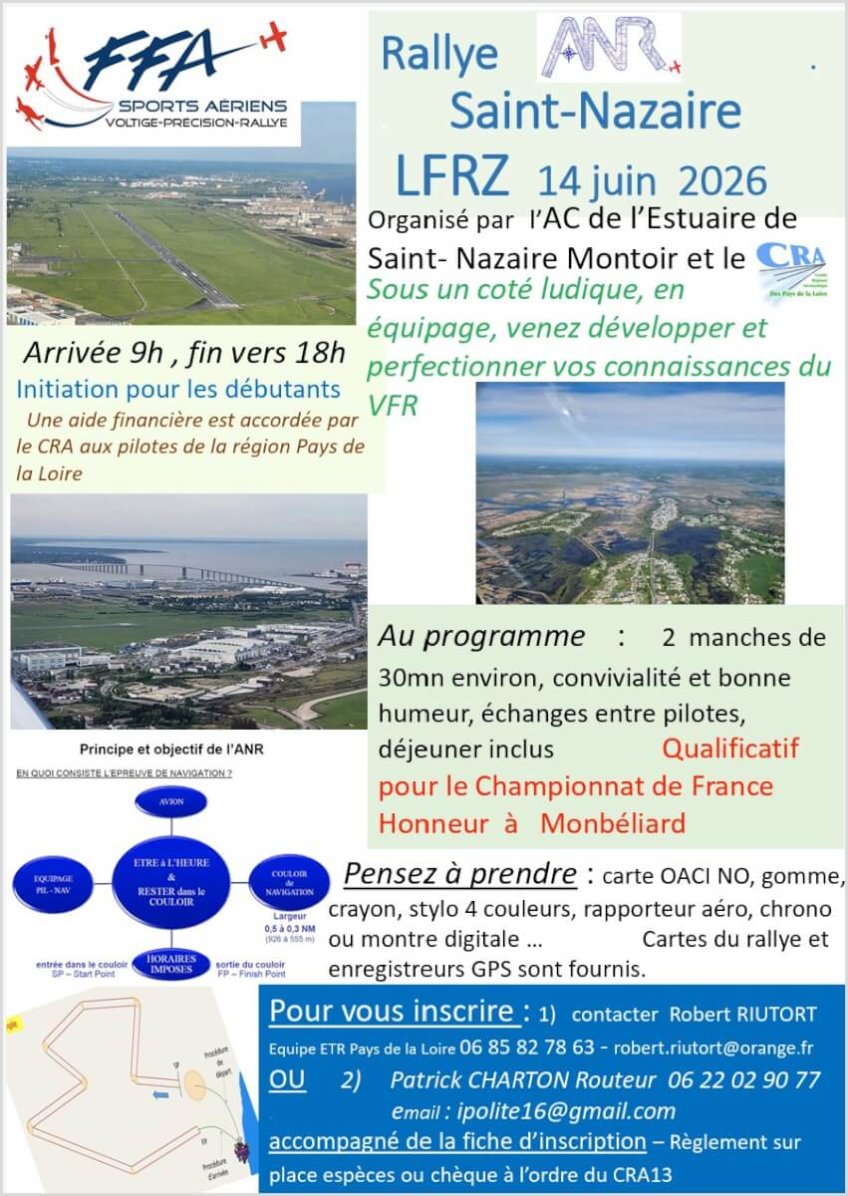 Rallye ANR St Nazaire Montoir – LFRZ – 14 juin 2026